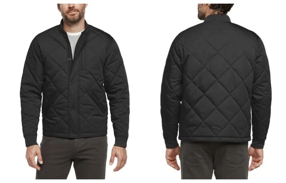 Banana Republic Men's Quilted Stand Up Collar Bomber Jacket, Black  XL NWT NEW